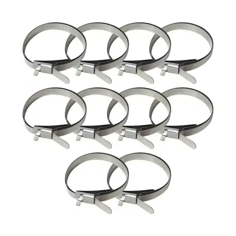 ده عدد بست فلزی پلوس خودرو در کنار هم